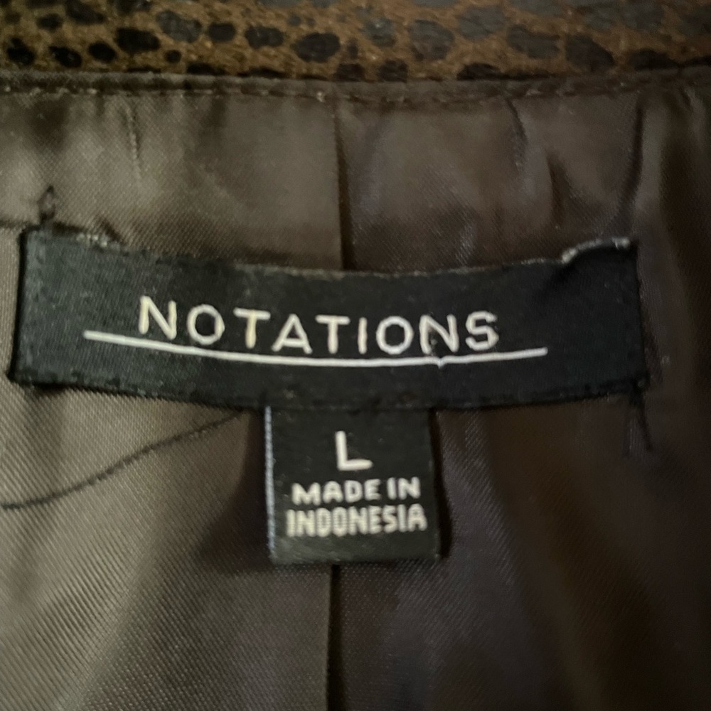 Notations Dark Brown Leather Jacket with Crocodil… - image 6